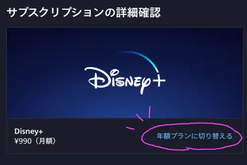 ディズニープラス　月額から年額